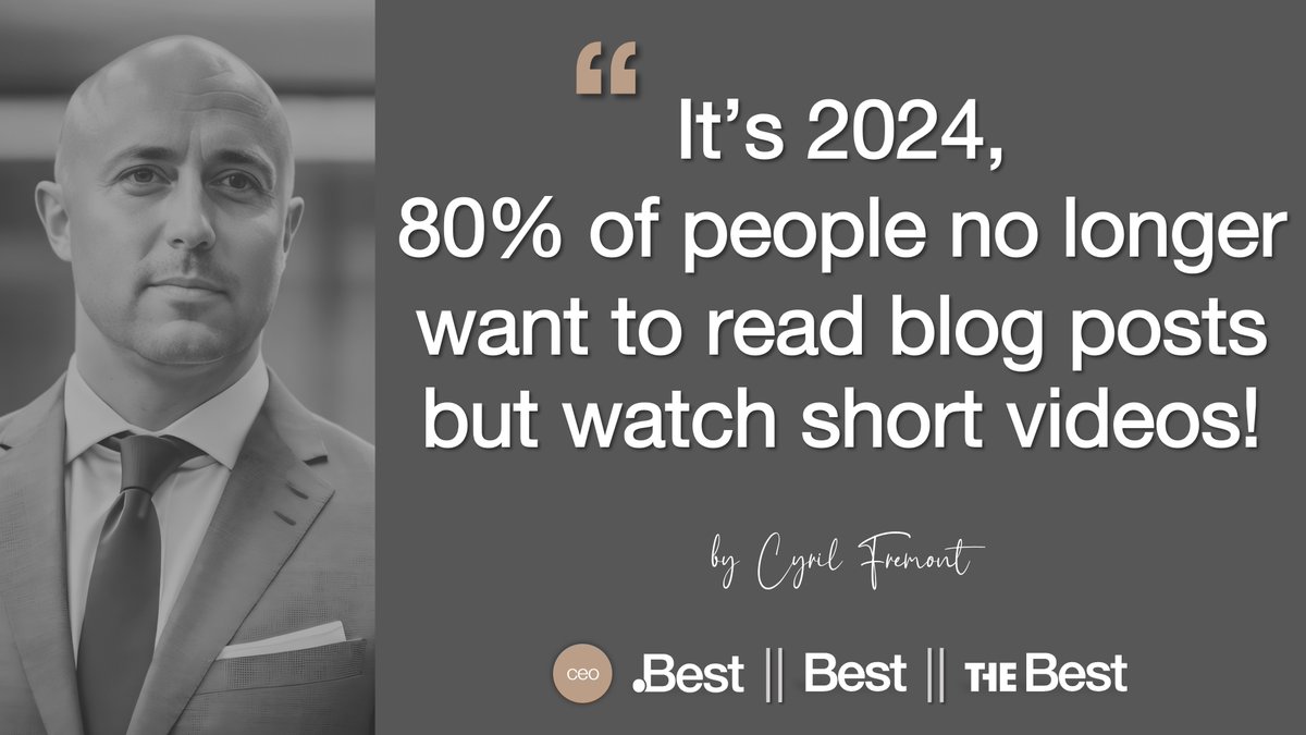 💡 It's 2024! Short-form #videos are now being utilized by #business up and down the #digital #market - from “solo #entrepreneur” to the biggest #brands: +80% of viewers prefer a short-form #video of 15 seconds or less to learn about a product or service instead of reading a…