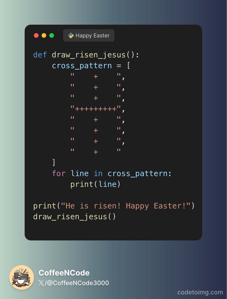 coffeencode3000's tweet image. Happy Easter ! Try it out
