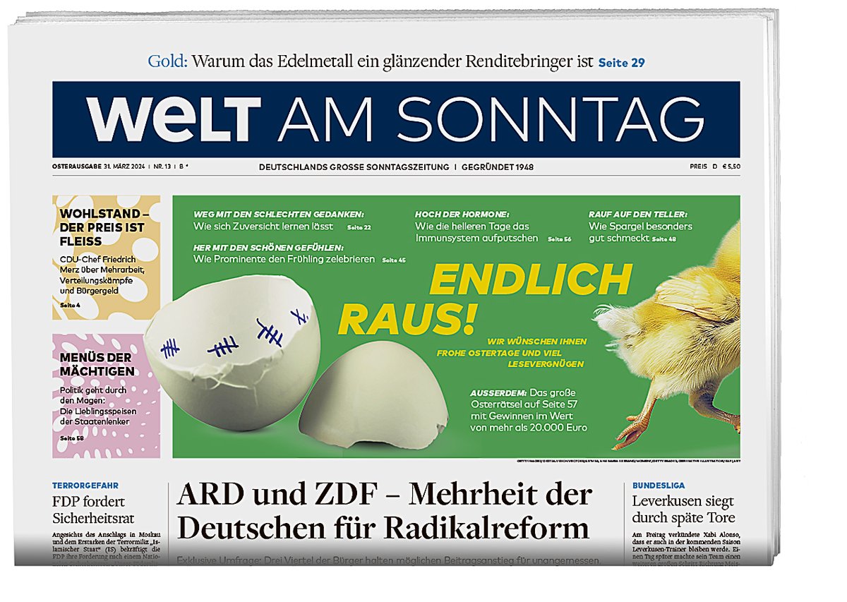 Die neue #WELTAMSONNTAG – jetzt bei Ihrem Zeitungshändler oder hier im E-Paper: epaper.welt.de