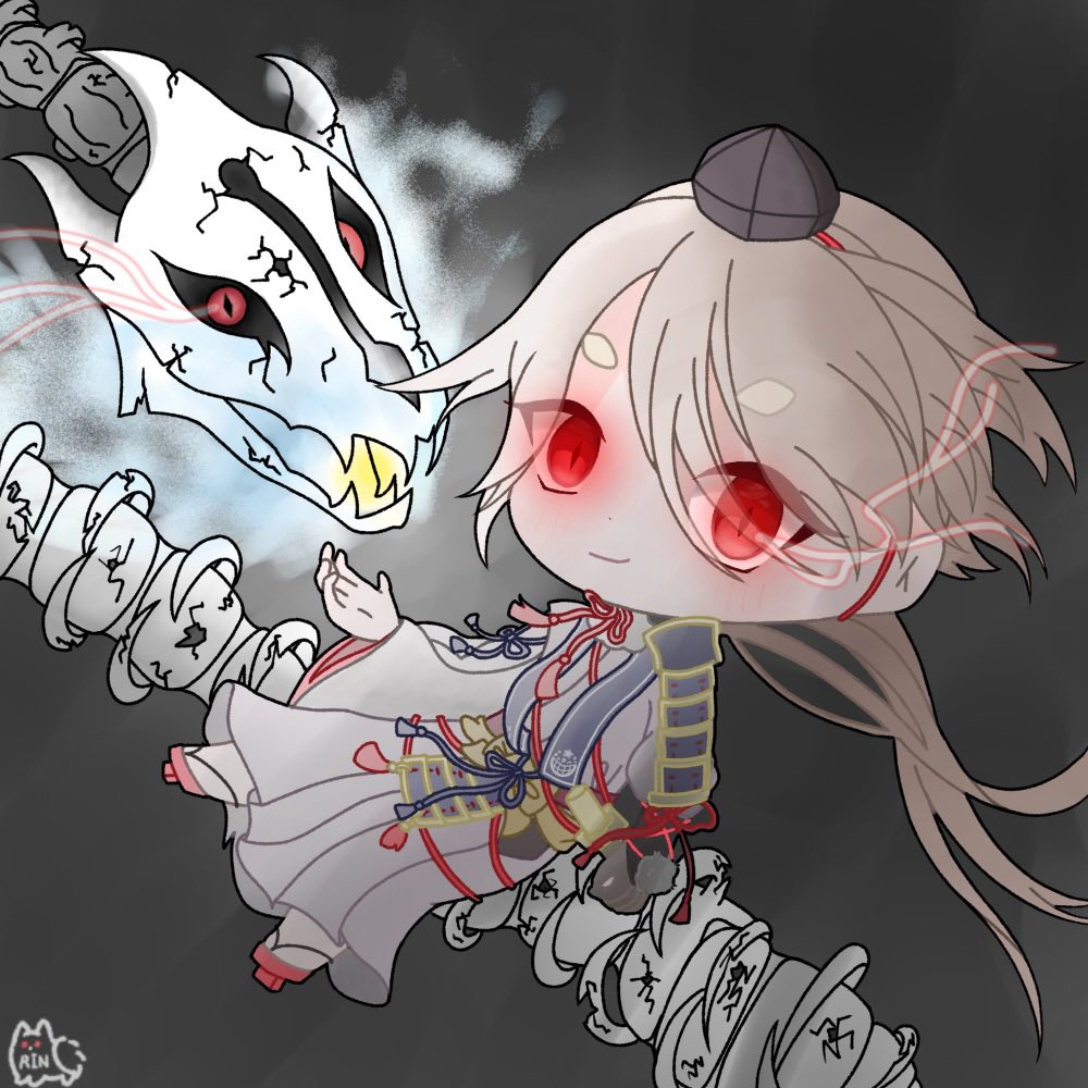 またまたまたまたまたまたまたまたまたまたまたまたリクエストもらっちゃいました嬉しい
原作分からんけど調べた感じ闇堕ちは本家に無さそう…？
本職厨二病で良かったべ(   ᐕ)

#ミニキャラ #刀剣乱舞 #今剣