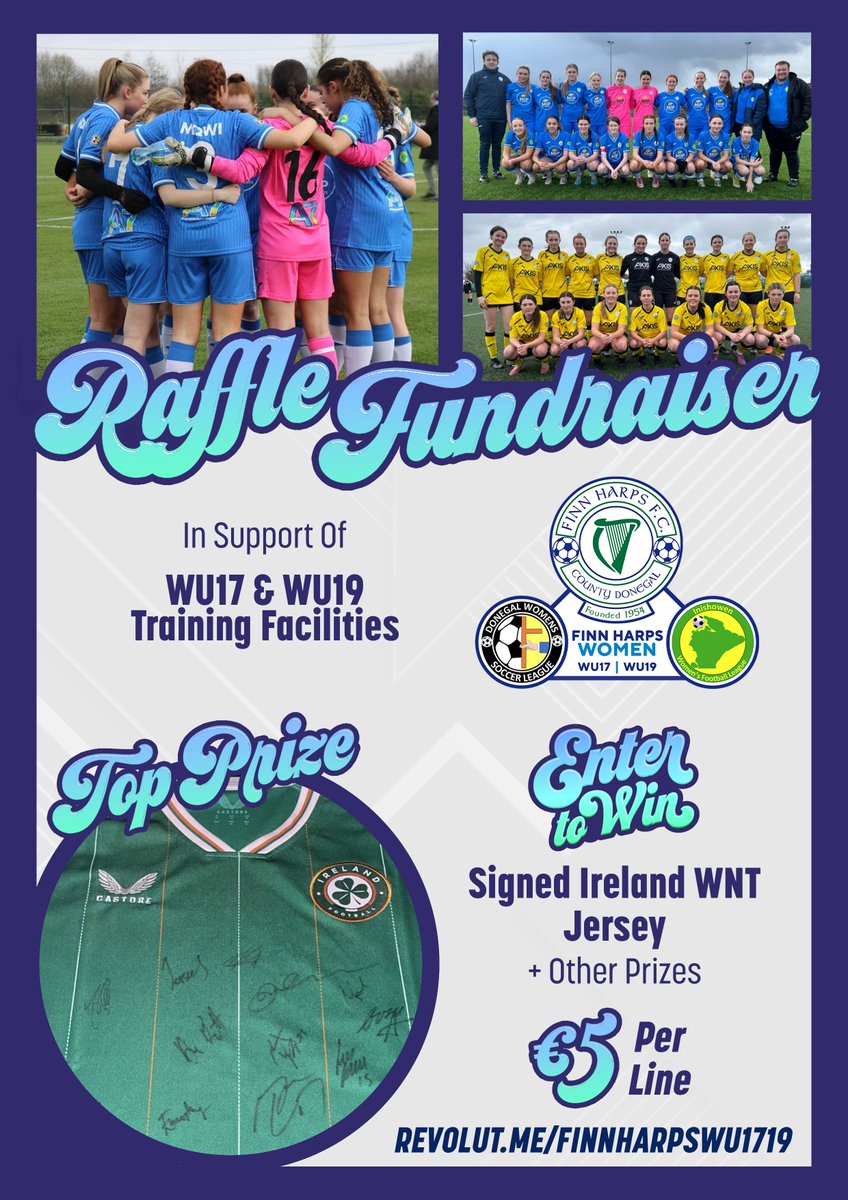 HarpsAcademy's tweet photo. Our Women's Academy sides have launched a fundraiser to support training facilities for the WU17s &amp; WU19s LOI Academy squads.

Lines will be sold at €5 at the next two 1st team home games or alternatively can be purchased via the link below; 
https://t.co/M5OehlyA7O

More! ⬇️ https://t.co/K2rken6NBE