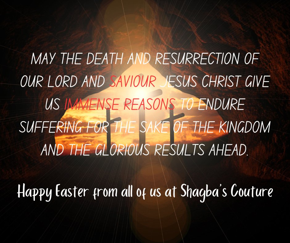 Happy Easter to the #shagbafamily 

#Fashionista 
#FashionDesigner 
#ShagbasCouture 
#SC
#ShagbaFamily
#eastercelebration
#PPBlessing