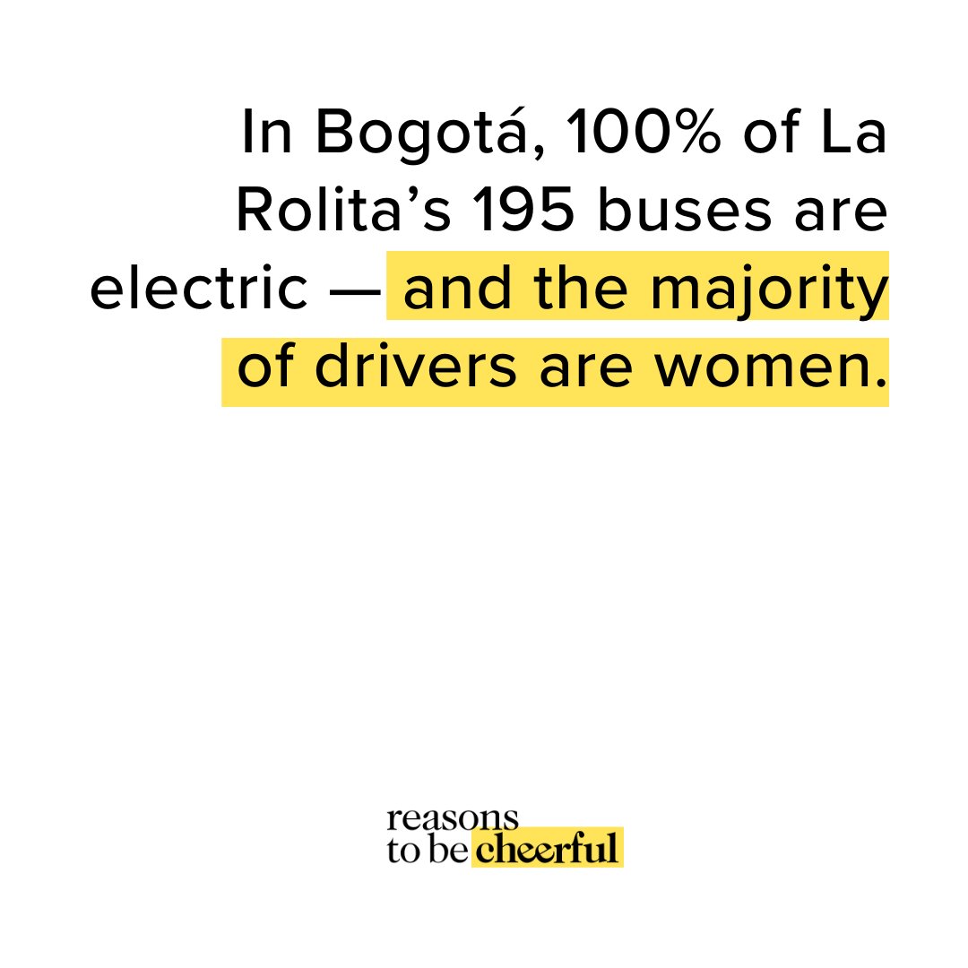 Welcome back to #StatsSunday — your statistical fix, pulled from this week’s stories.⁠ Read this stat’s story here: reasonstobecheerful.world/women-bus-driv…