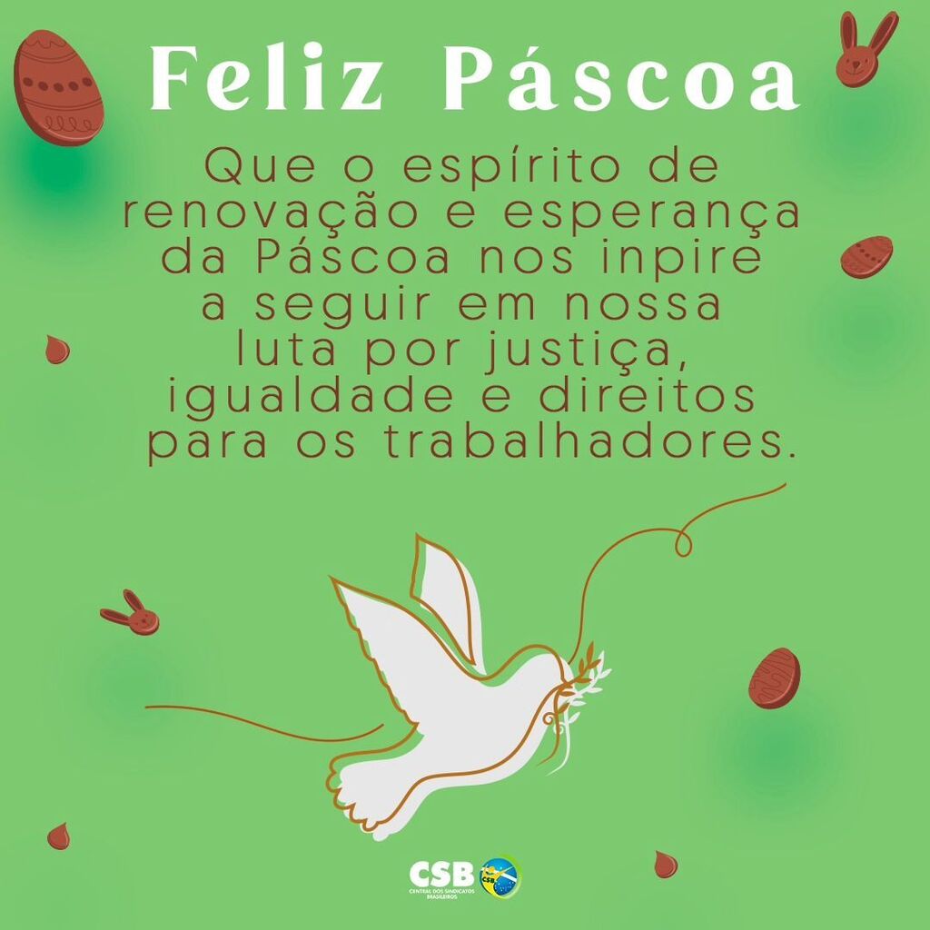 Boa Páscoa a todos nossos companheiros e companheiras! #csb instagr.am/p/C5L13GorIKO/