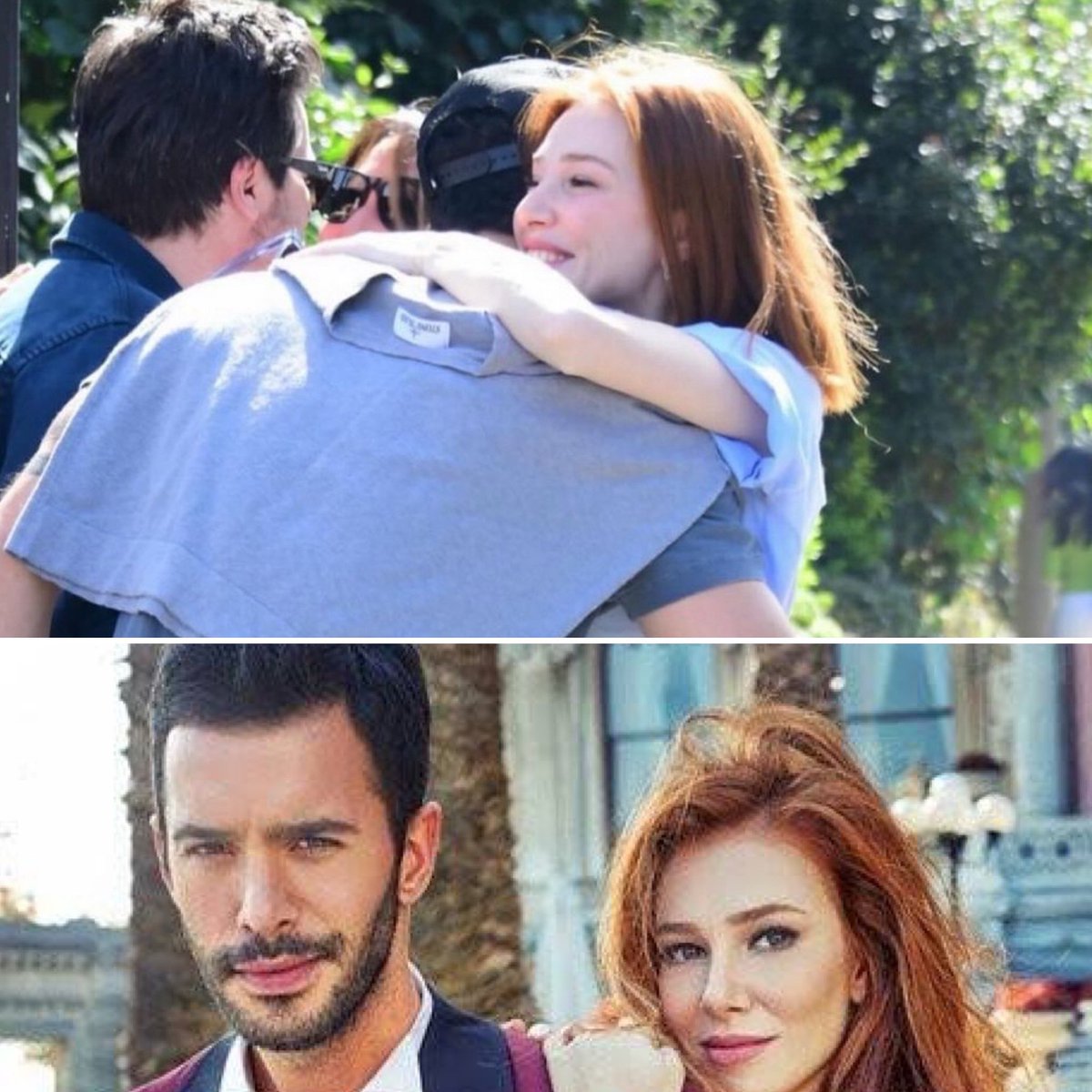 muge_dag70's tweet photo. 2015-2017 arasında yayınlanan ‘Kiralık Aşk’ın yıldız çifti Elçin Sangu ile Barış Arduç oy kullandıkları okulun bahçesinde karşılaştı. Yıllar sonra aynı karede buluştular… (Magazin Jokeri) #elcinsangu #barısarduç #kiralıkaşk https://t.co/4WUugy7XoQ