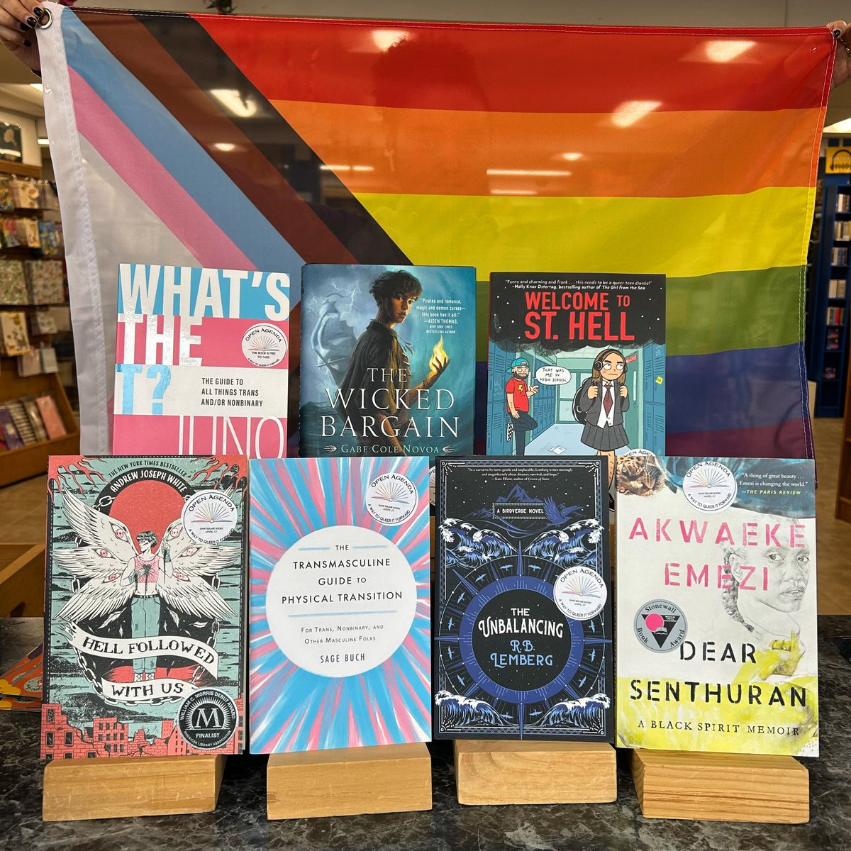 Happy International Transgender Day of Visibility🏳️‍⚧️ This holiday is so important to us, as schools and libraries across the United States have been banning LGBTQ+ books. This is why we started Open Agenda, a queer little free library, to help readers access LGBTQ+ books for free