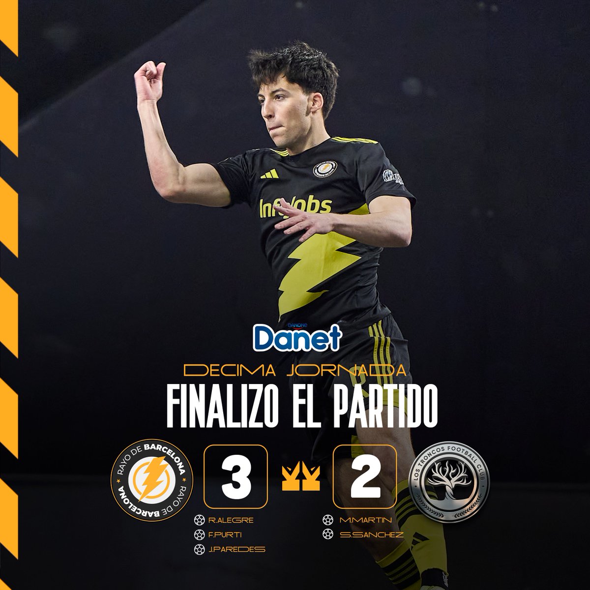 ⌛ 𝐅𝐈𝐍𝐀𝐀𝐀𝐀𝐀𝐀𝐀𝐀𝐀𝐀𝐀𝐀𝐀𝐀𝐀𝐀𝐀𝐋.

⚡ Rayo de Barcelona 3️⃣-2️⃣ Los Troncos 🪵

Os dijimos que esto no había acabado, primera victoria del split y a 1 partido del Mundial, confiad. 

𝐕𝐀𝐌𝐎𝐒 𝐑𝐀𝐘𝐎𝐎𝐎𝐎𝐎 💛💛💛💛💛