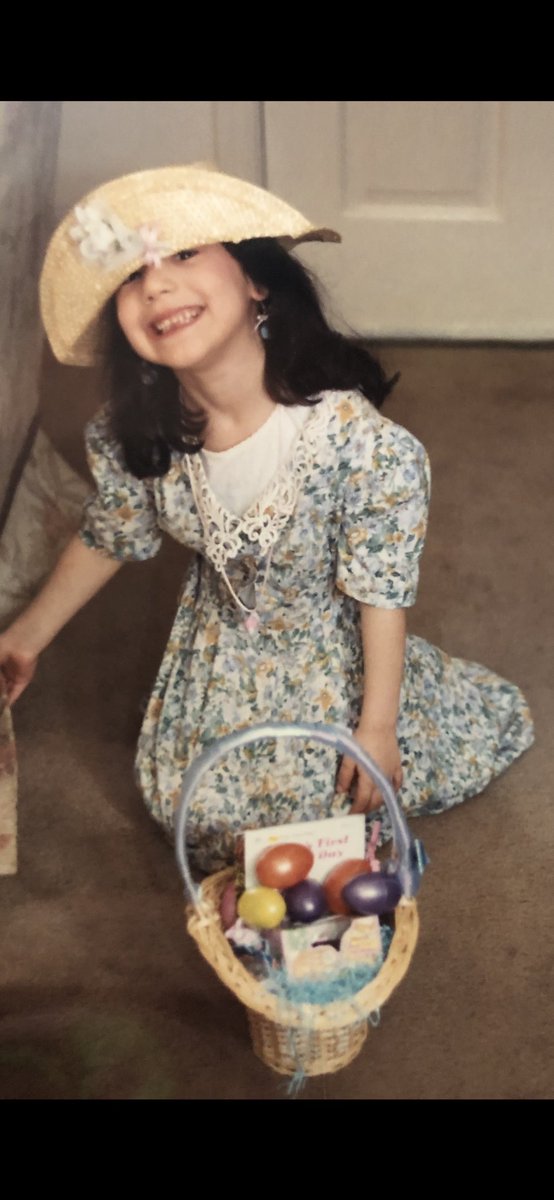 Happy Easter! Anyone else's mom make them wear a 90s polygamist dress and a  blossom hat!?!