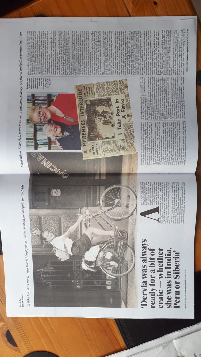 ElandPublishing's tweet photo. In addition @ethelcrowley2's  journey in Dervla Murphy’s footsteps - through Catalonia and northern Spain - appeared in this weekend’s @Independent_ie Irish Independent 'Life at Full Tilt' #dervlamurphy @PGUK_Books https://t.co/iynlrVZuBs