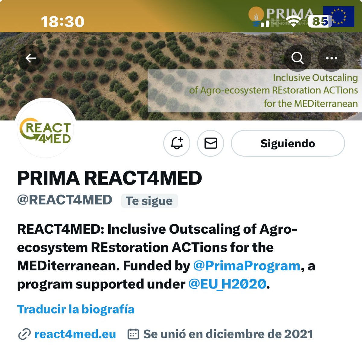 ⁦@REACT4MED⁩ ⁦@PrimaProgram⁩ research project is very active in the social media. Follow us at @react4med and resct4med.eu ⁦@yannishimself⁩ ⁦@manpufer⁩ ⁦@geo_jrc⁩ ⁦@BarrenaJesus⁩ #soils #water #management #life #sustainability