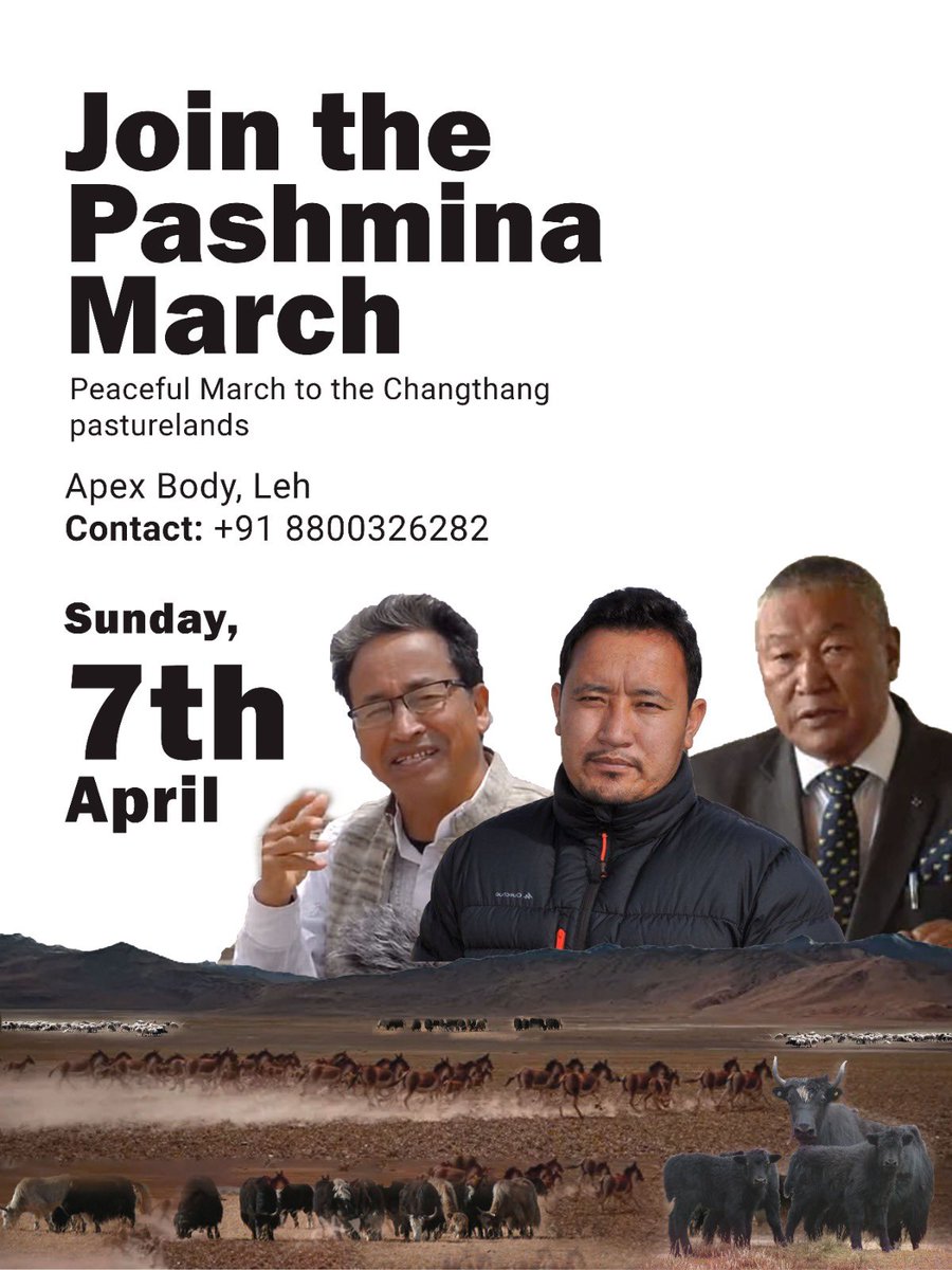 Mark the date and Join the Pashmina March 🙏🏻
#saveladakh #friendsofladakh #friendsofnature #Climatefast #Pashminamarch