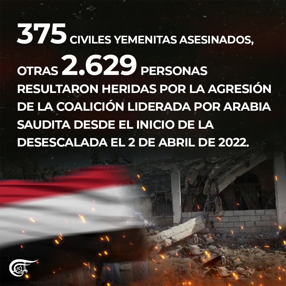 almayadeen_es's tweet photo. Después de una década de resistir a la guerra liderada por Arabia Saudita y respaldada por EE. UU. contra Yemen y casi dos años después del inicio de desescalada, la agresión implacable de la coalición continúa cobrando un alto precio a los yemenitas.

#ArabiaSaudita #EEUU #Yemen #EAU