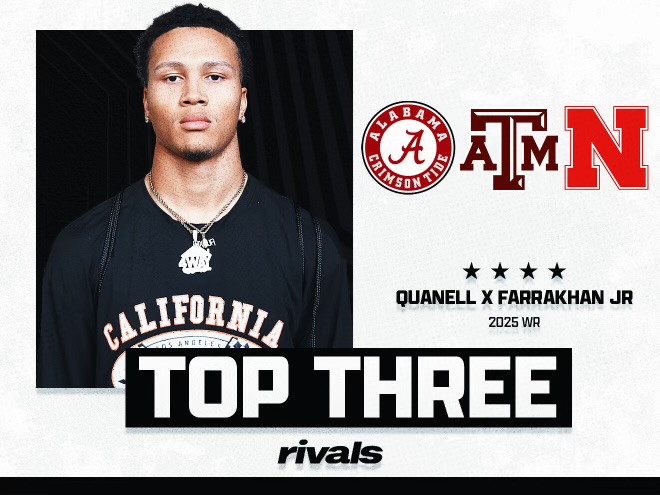 NEW: Rivals250 WR Quanell X Farrakhan Jr. is down to three schools: Alabama, Texas A&M, and Nebraska He talks with @Rivals to break down each program ⬇️ READ: n.rivals.com/news/rivals250…