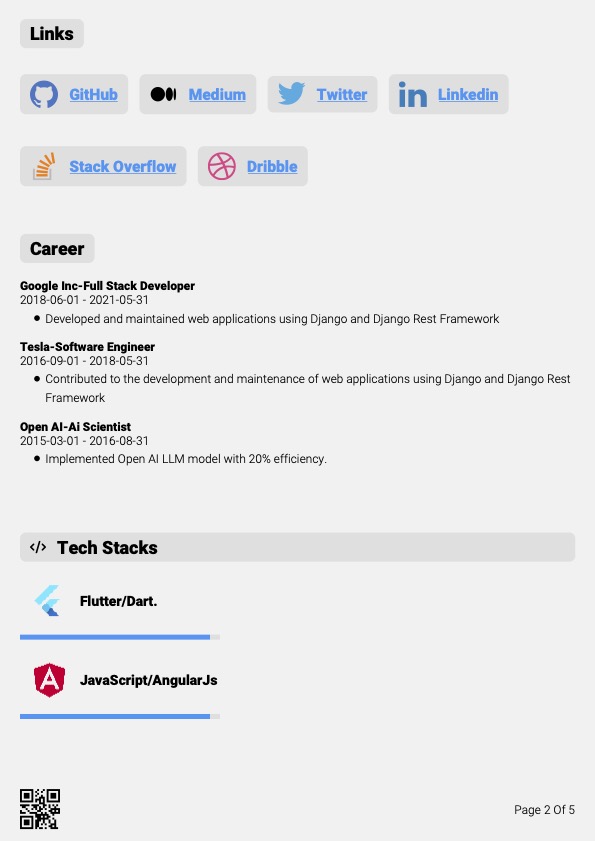 ResumeProTeams's tweet photo. I just designed my tech Resume with My Flutter APP. Any positive Feedback would be recommended. https://t.co/3DjTi90M30