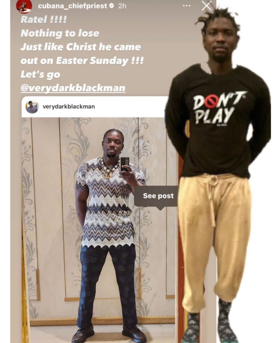 yabaleftonline's tweet photo. Cubana Chief Priest likened VeryDarkMan to Jesus Christ as he is released from prison. https://t.co/SXTZ2E7I57
