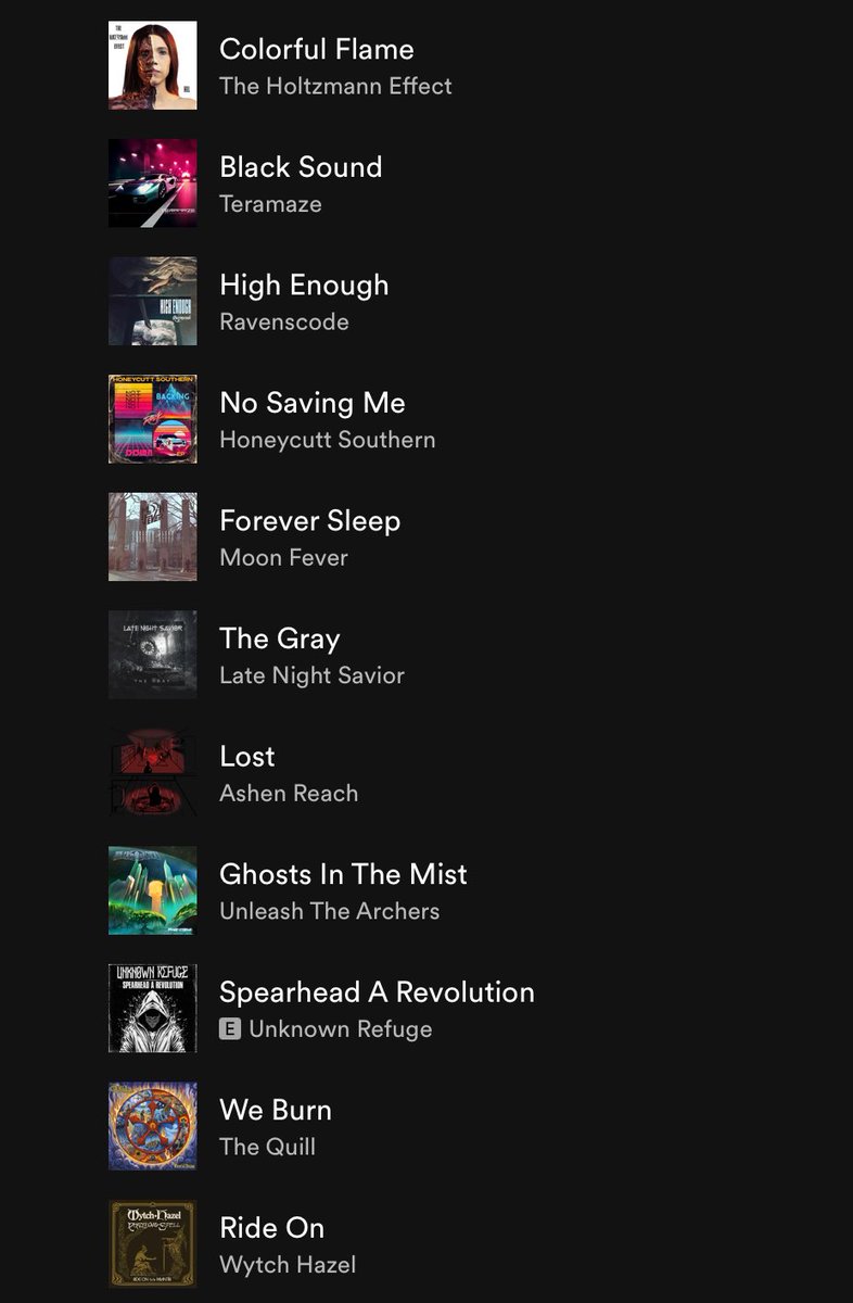 These are just some of the songs I’ve been listening to over the past few weeks. There’s a link to the full playlist in the comments below if you want to check them out. 👇👇 @CO_Mountaineer @TheHookRocks @ELRRocks @GuyB_rockshow @_clairereviews_ @KeithTempest79 @EmergingRock