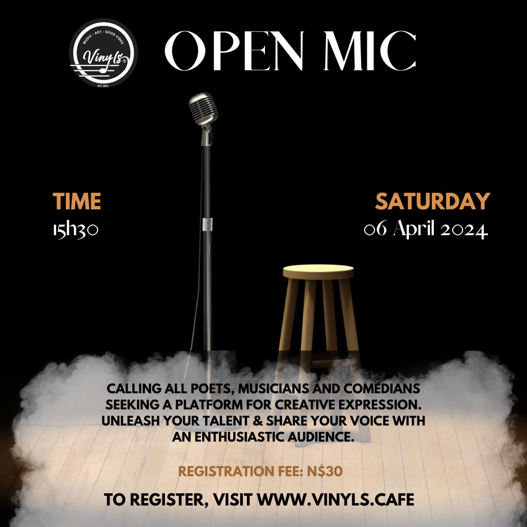 Calling all performers, poets, comedians, musicians, professionals, amateurs.
It's open mic at Vinyls, and the stage is set, just for you!

Register here vinyls.cafe/#events