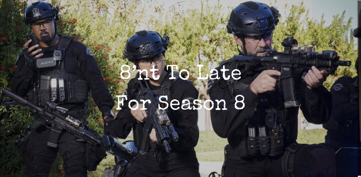 For Heaven’s Sake WE Want 8! <a href="/swatcbs/">S.W.A.T.</a> <a href="/shemarmoore/">Shemar Moore</a> <a href="/SPTV/">Sony Pictures Television 📺</a> <a href="/EW/">Entertainment Weekly</a> <a href="/DEADLINE/">Deadline</a> <a href="/THR/">The Hollywood Reporter</a> @ARThomasTV @RKeleher ##SWAT #ainttolate #Season8 #RollSWAT