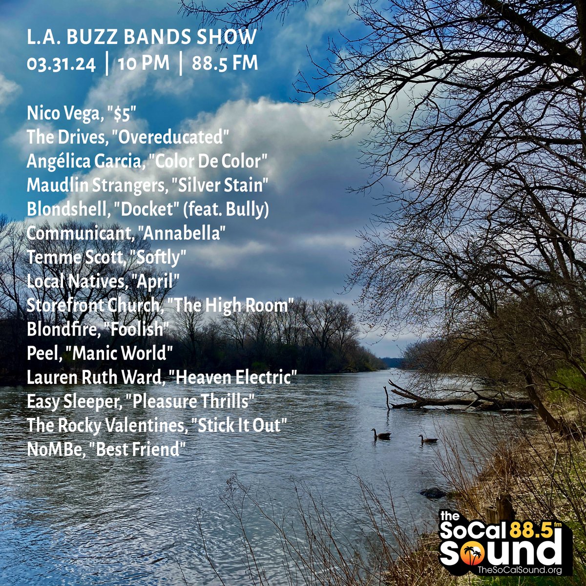 Coming at 10PM: <a href="/BuzzBandsLA/">Buzz Bands LA</a> Show on 88.5 FM <a href="/TheSoCalSound/">The SoCal Sound</a>, ft. Nico Vega, Angélica Garcia, NoMBe, Blondshell, Maudlin Strangers, Lauren Ruth Ward, The Rocky Valentines, Easy Sleeper, Communicant, Peel, The Drives, Temme Scott, Local Natives + more ... bit.ly/3PHHA6V