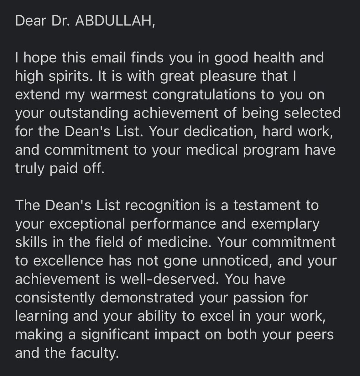 الحمدلله عز وجل،
ربي اكرمني باختياري ضمن قائمة العميد الشرفية لكلية الطب بجامعة الملك عبدالعزيز لعام 2023-2024 🎖️🤩