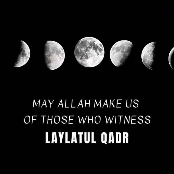 *Lailatul Qadr - The Night of Power*

The odd nights in the last ten days of #Ramadan2022 are In sha Allah ❤️

21st Night: Night of Sunday 31st March
23rd Night: Night of Tuesday 2nd April
25th Night: Night of Thursday 4th April
27th Night: Night of Saturday 6th April
29th Night: