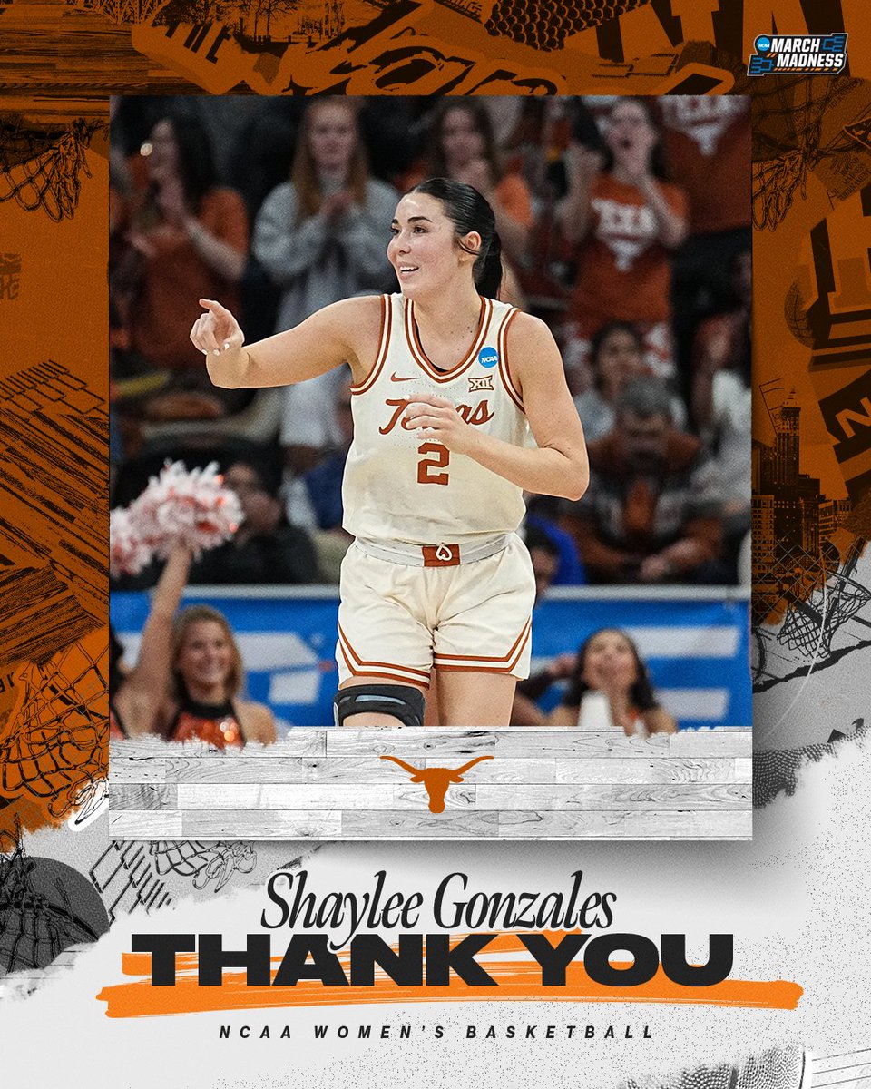 MarchMadnessWBB's tweet photo. From all of us, thank you @shayleegonzales 

#MarchMadness x @TexasWBB https://t.co/DrROduIwts