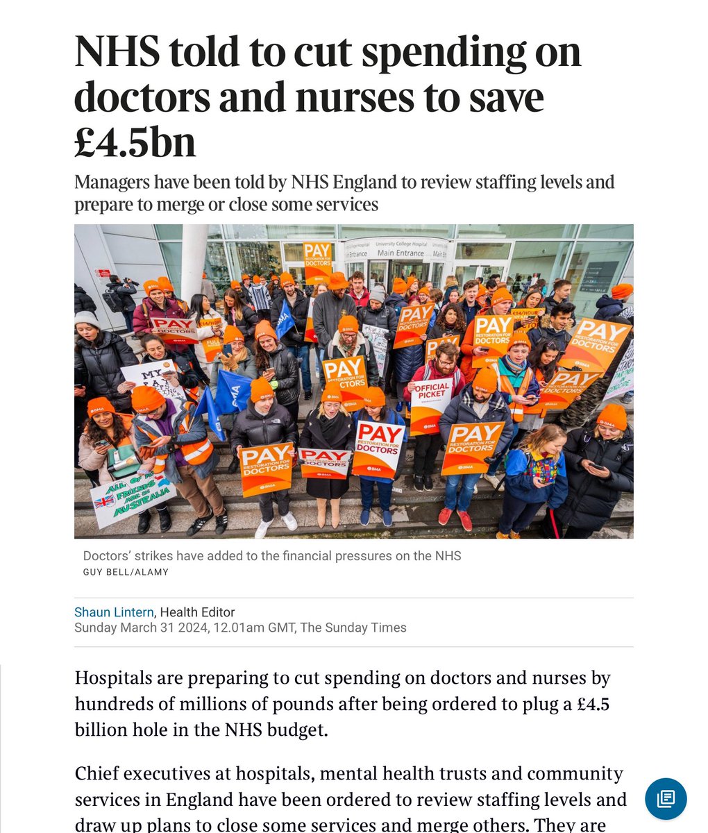 BladeoftheS's tweet photo. Rishi Sunak spent

£7.3bn a year on Bankers tax cuts.
£40m on his helicopter.
£21bn on a Tax Cut, where 80% went to people earning £50k or more.

But for the NHS he gives a £4.5bn cut. https://t.co/L2r9WmB6S4