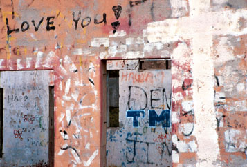 I call this grafitti wall I found & photographed the 'I Love You' wall. For Easter.