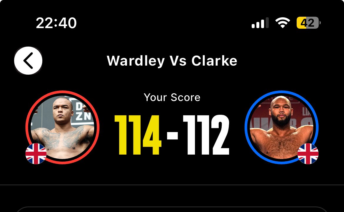 Had it 114-112 to Wardley in the end. A realky good entertaining fight, regardless of who wins they should have a rematch #WardleyClarke
