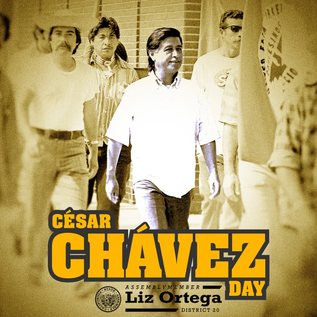 On César Chávez Day, we honor the life and legacy of the founder of the United Farm Workers Union, who dedicated his life to improving the working and living conditions of farm workers. His leadership guides the work we do everyday. #SiSePuede #workersrights #CaLeg