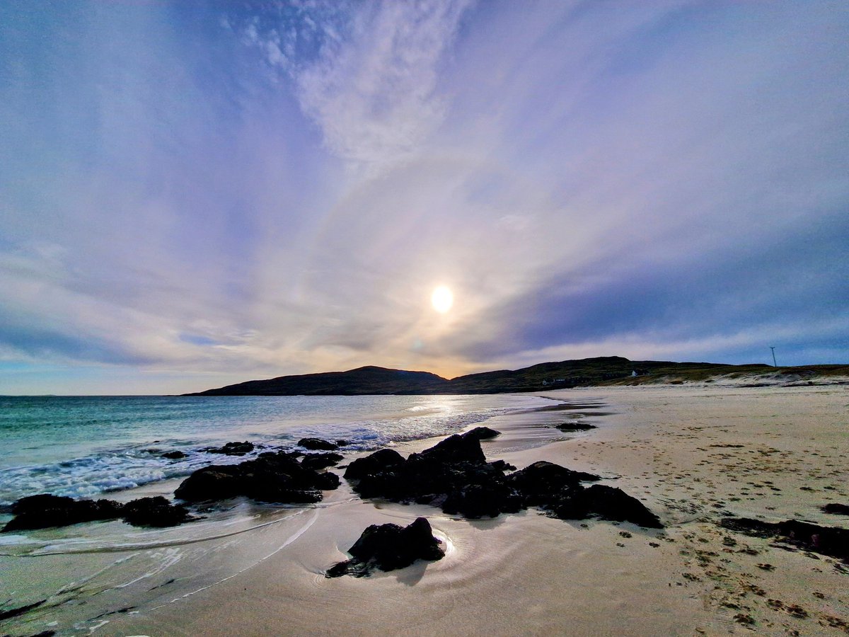 #sunhalo on #hushinish beach this afternoon.... #EasterSunday on #isleofharris #westernisles #outerhebrides @HI_Voices