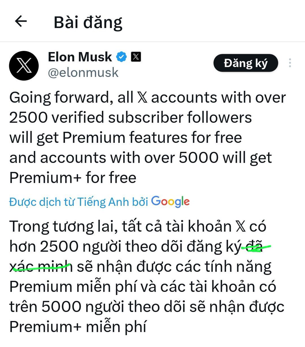 Đây là thông báo dịch vụ mới của Musk. Cross Follow đi ae đỡ tốn tiền đánh dấu xanh Ae để lại cmt ,like phía dưới em fl luôn
#cheouytin #cheoX #chéo