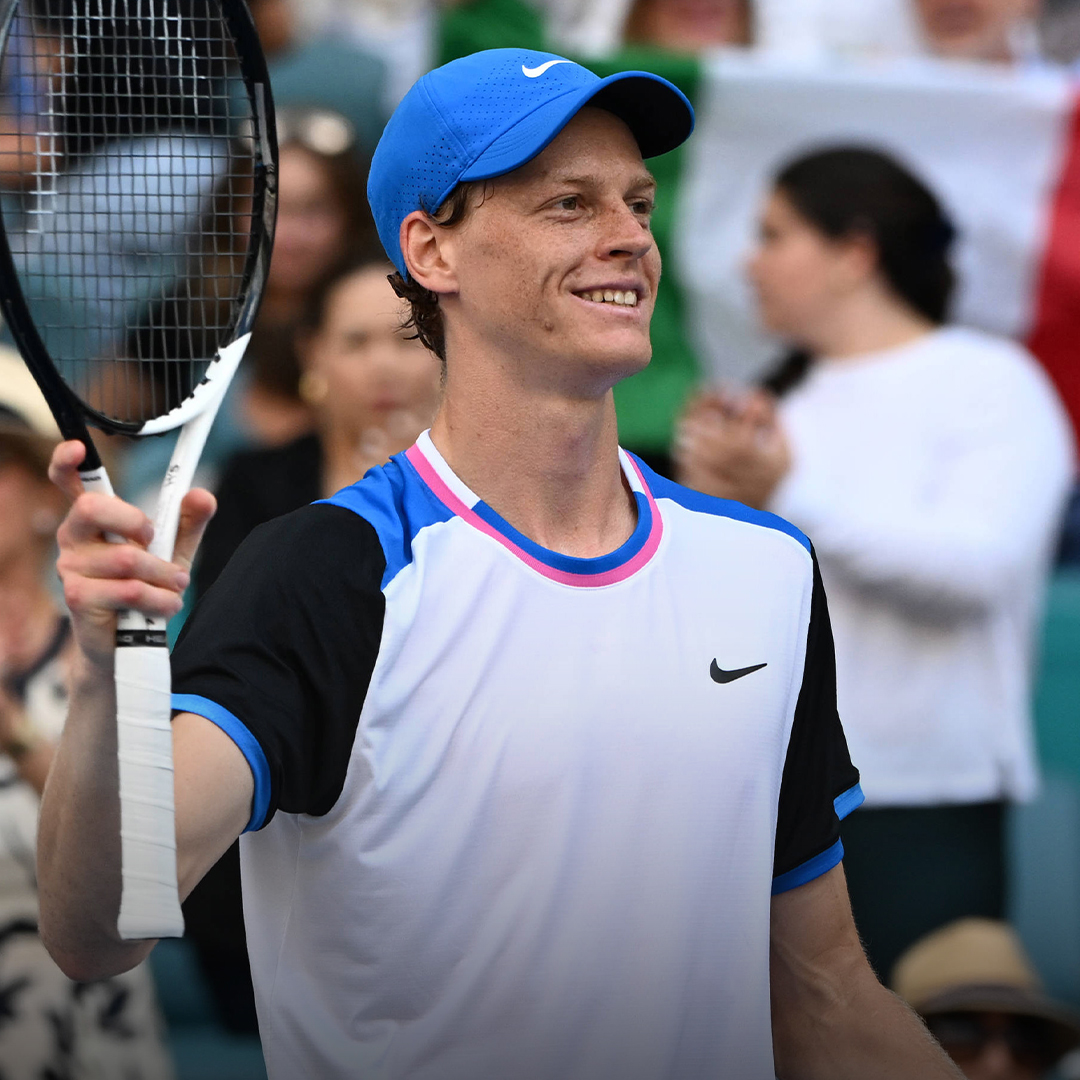 ROLEX's tweet photo. Simply sensational from Sinner. Congratulations Jannik Sinner on a dominant display to win the @MiamiOpen. Adding another title to an already superb season, this victory takes you to a career-high No. 2 in the PIF ATP Rankings. #RolexFamily #MiamiOpen #Perpetual https://t.co/Sk3vQTGZ9a