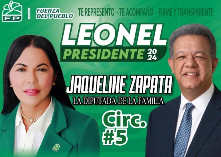 ConLeonel1's tweet photo. La candidata a diputada por la fuerza del pueblo Jaqueline Zapata firme con Leonel Fernández #FuerzaDelPueblo @LeonelFernandez #VolvamosPáLante #ToqueDeBanderaFP @jaquelinezapata la diputada de la #Familia https://t.co/m5jGLoeaPV