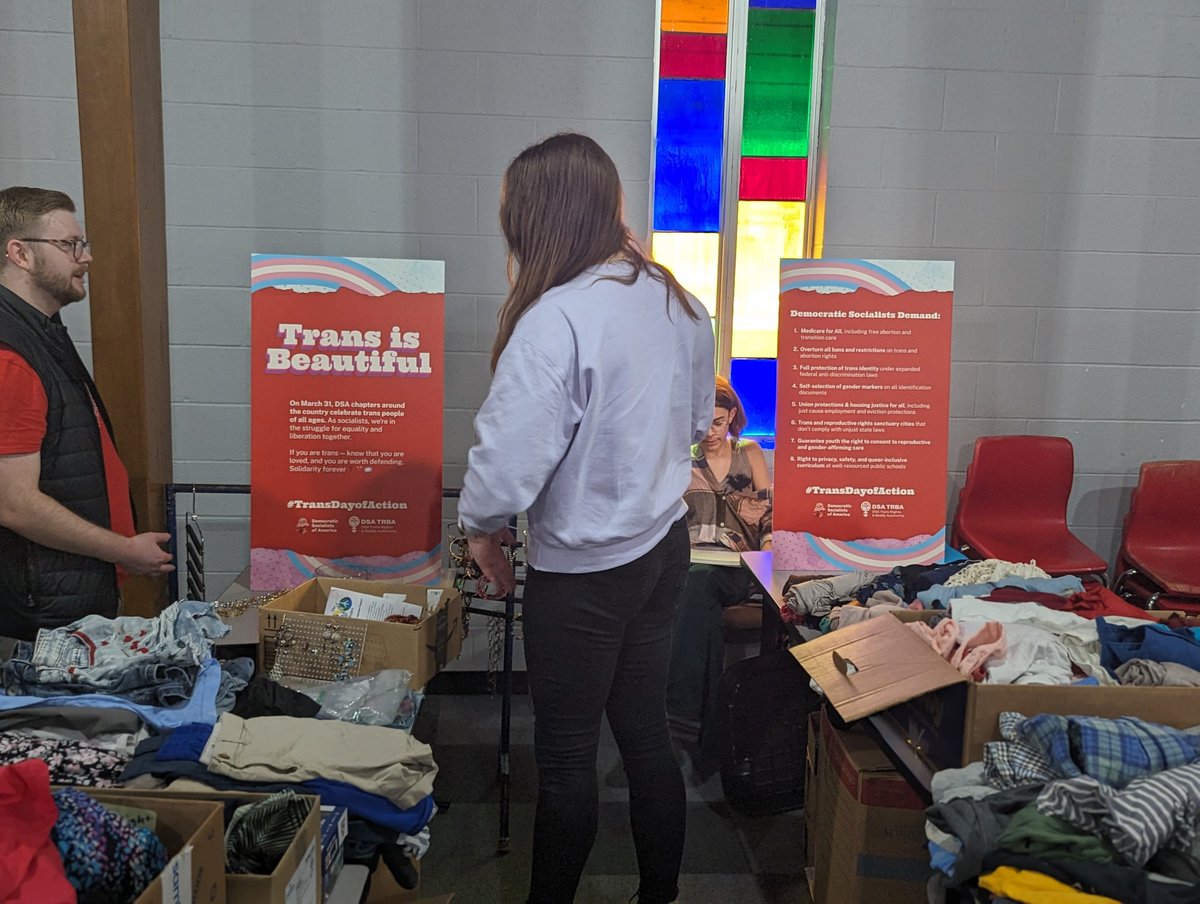 We've had an amazing clothing swap for #TransDayOfAction. It's been wonderful helping the community and connecting. We're looking forward to continuing the fight for trans liberation, both here in Wichita and nationwide.