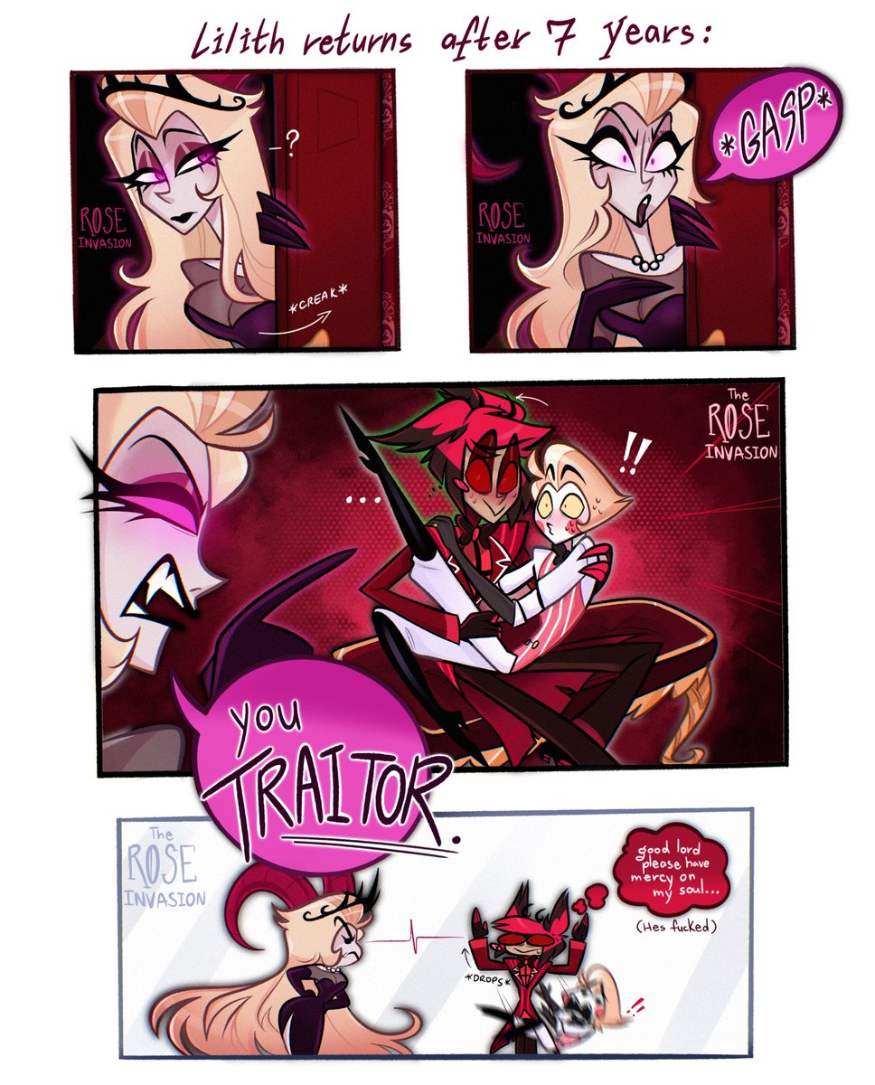 THANK YOU ALL FOR 6K🎉 LOVE EVERY SINGLE ONE OF YOU 😋 Have this silly little comic thingy #HazbinHotel #HazbinHotelAlastor #HazbinHotelFanart #HazbinHotelLilith #HazbinHotelLucifer #radioapple #appleradio #Lucilith #LuciferHazbinHotel