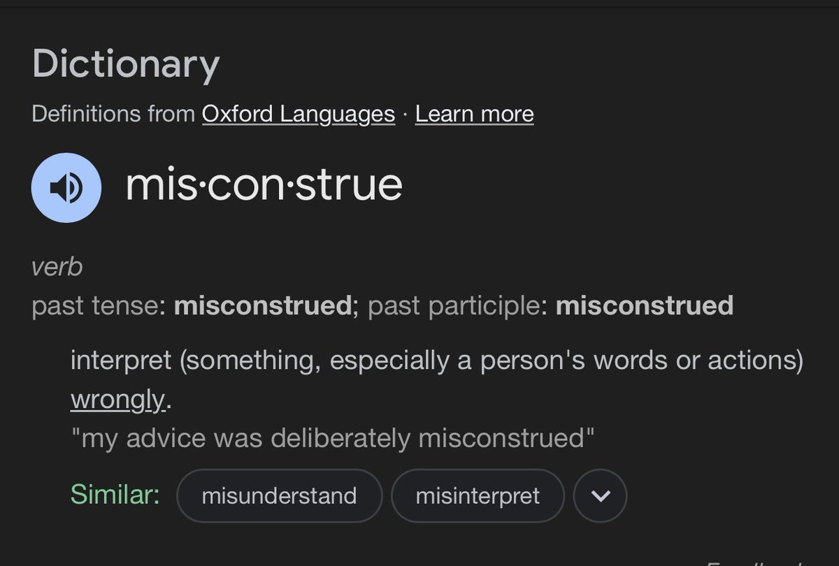 This word is a conversation killer.  Telling someone they’re misconstruing your words doesn’t help.  Especially if you’re going about it with an attitude.Asking what they understand creates way better results.  Food for thought #Healthymindset
