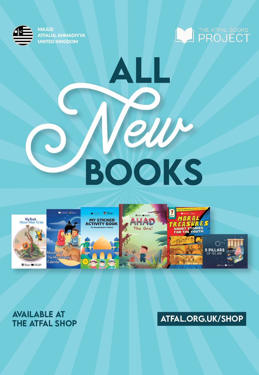 AtfalUK's tweet photo. ✨📚 We’ve just released a whole new range of books for kids! Comics, stories, activities - we’ve got them all!

You can buy them on the link below:
https://t.co/dhut37UNKw
Or you can visit the Baitul Futuh Bookshop and Islamabad Tuck Shop https://t.co/xxFMqqr26h