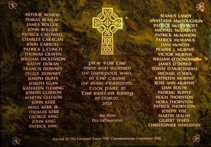 'THEIR BRAVERY WENT BEYOND'... St Anthony's church, Scotland Road. The wall plaque listing the men & women of Liverpool who fought for Irish freedom in the 1916 Easter Rising. #Ireland #Easter #brave #HistoryMemorial 🙏🙏🙏