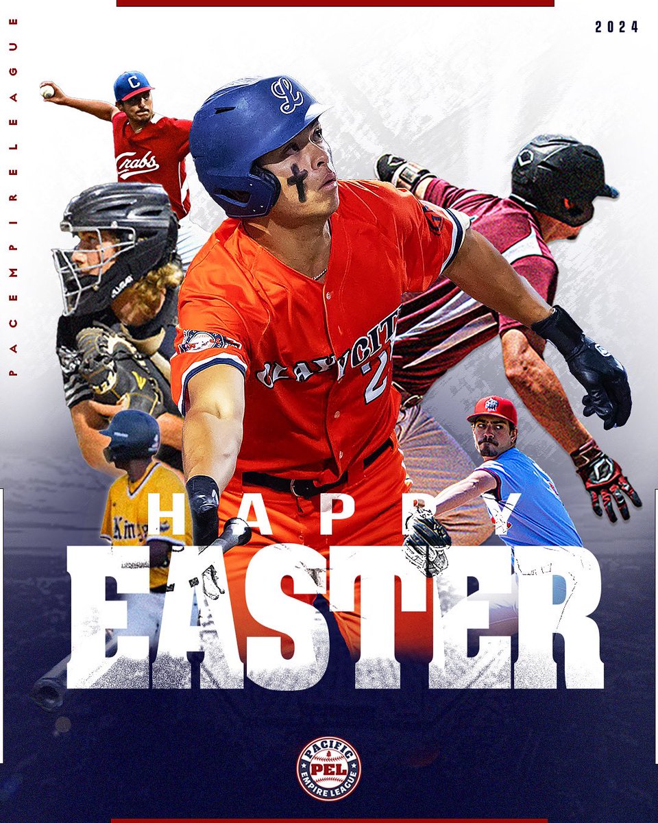 The founding members of the Pacific Empire League wish you a Happy Easter 2024! 
@lincolnpotters 
@MedfordRogues 
@PrunePackers 
@SolanoMudcats 
@humboldtcrabs 
@West_CoastKings