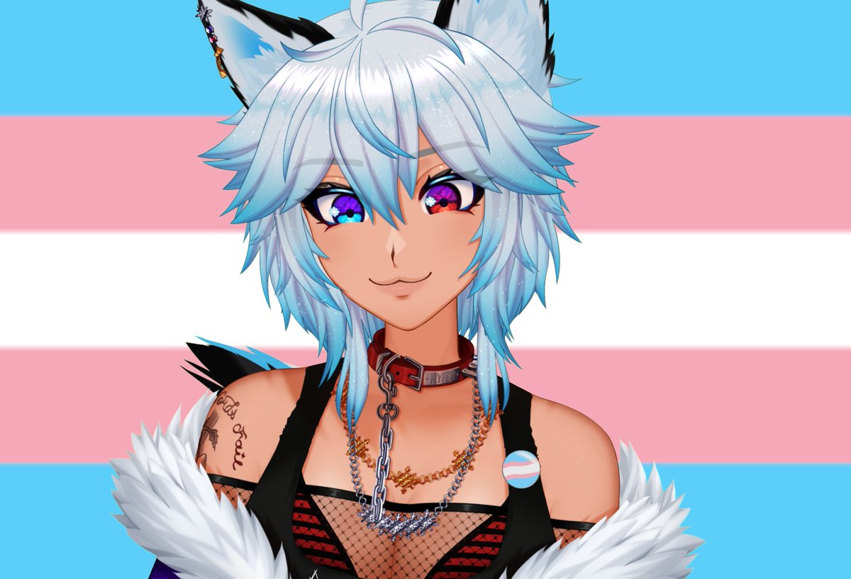 AoiHuskyVT's tweet photo. Happy #TransDayOfVisibility everyone! Have a safe Easter and for my #Vtubers the pride button will be in the replies for everyone!! https://t.co/z8vowZaA6f