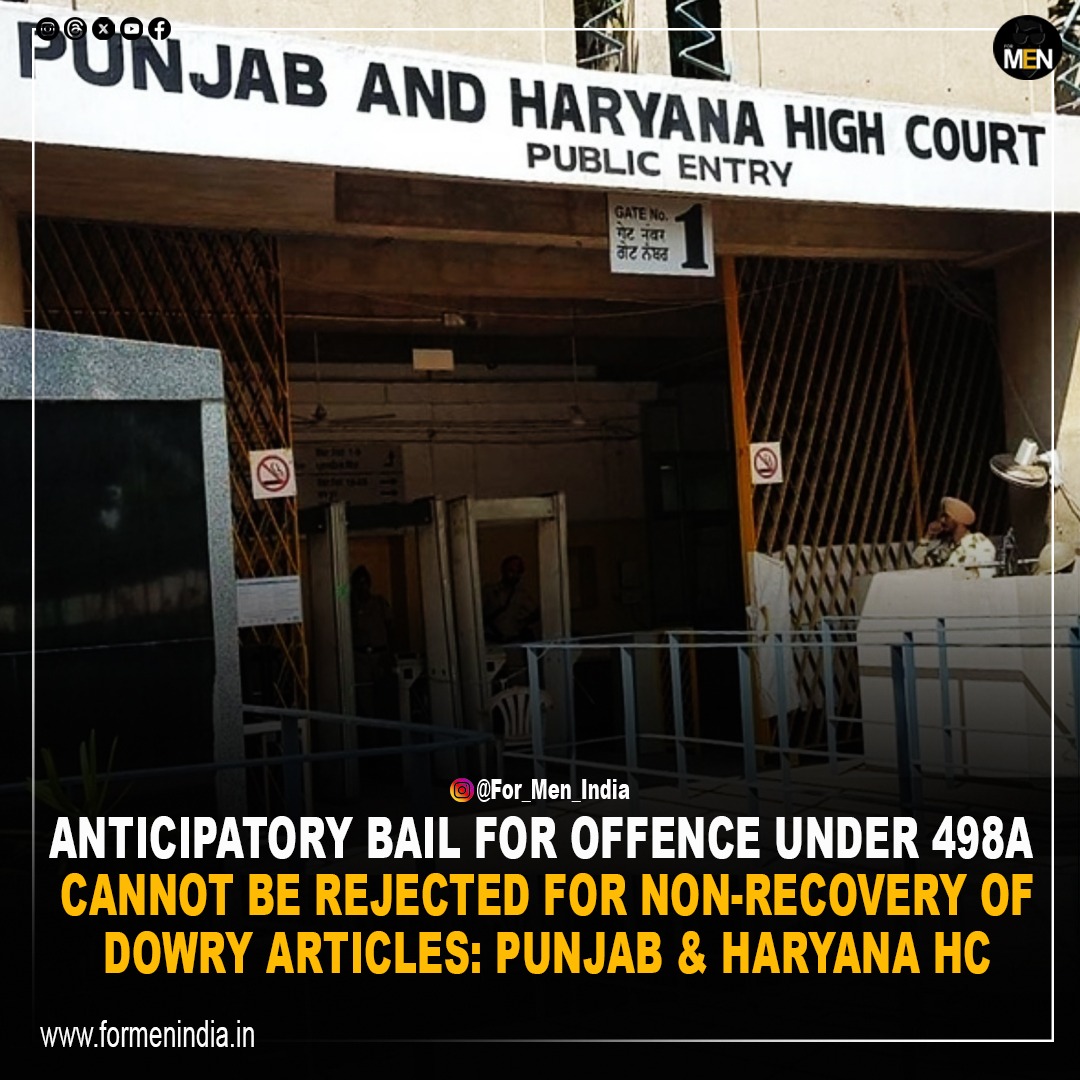 Punjab and Haryana High Court pointed towards the lack of a family level/Social Forum for redressal of grievances of a wife which leads her to launch criminal proceedings under IPC Section 498A. 

#formenindia #mentoo #indianmen