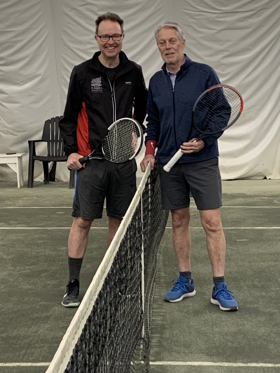 This handsome guy and I keep challenging each other on the ⁦@RosedaleTennis⁩ courts. Today was the Easter invitational, however we are the only invitees.🤣I would like to say I won but not today. Close sets but we are at it again tomorrow. Happy Easter #HamOnt #loveyourcity