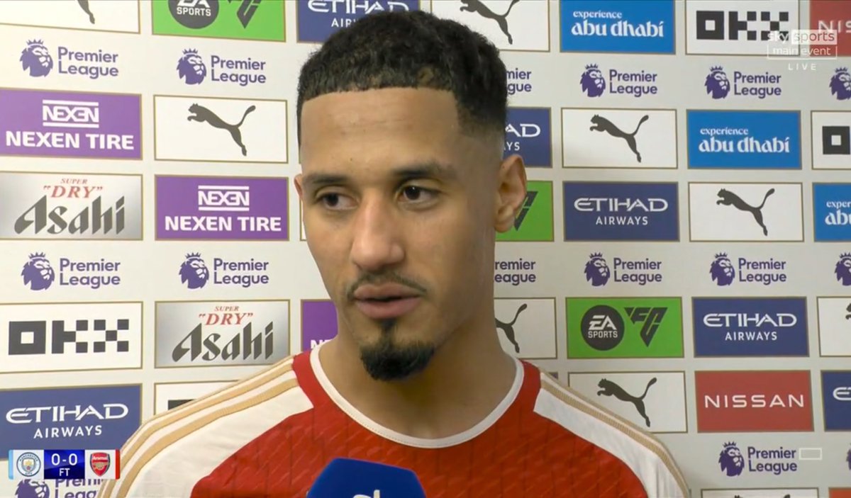 TikiTakaConnor's tweet photo. William Saliba: 

🗣️ “We cannot be satisfied when we draw.” https://t.co/LjyzYqZ6zh