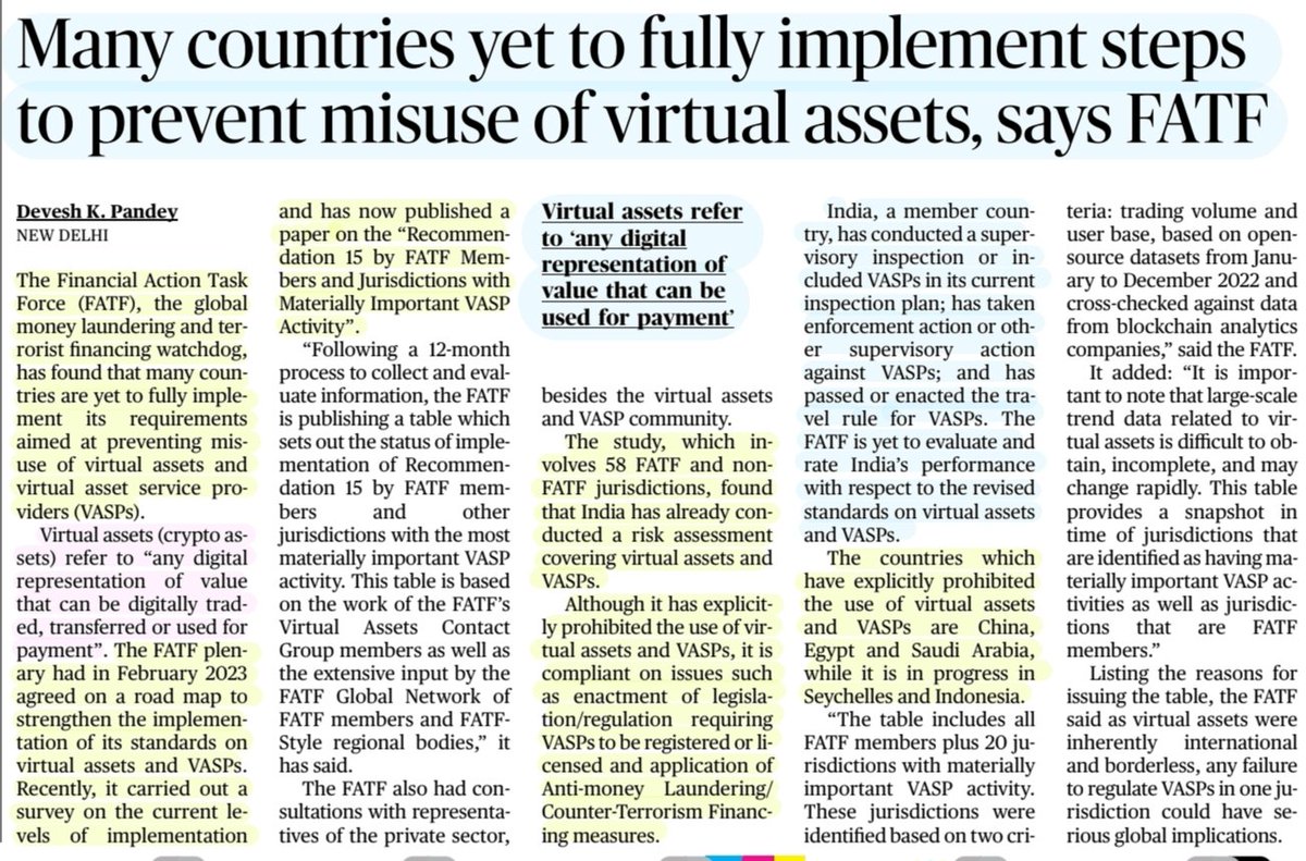 #DailyNews #currentaffairs

*#BharatRatnaAwards 
*Plans under way to make #Mumbai  1st TriService Common #Defence station
*#CAA rules silent on fate of rejevted applicants
*#FATF : Many countries yet to fully implement steps to prevent misuse of #VirtualAssets 

#UPSC