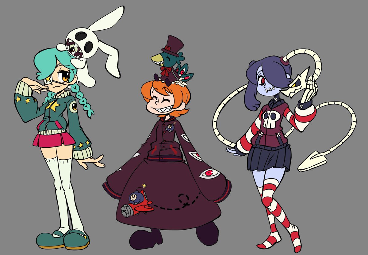 「Skullgirls inspired varsity jackets?!?!?」|RinRin @ SAKURA CON BABYのイラスト