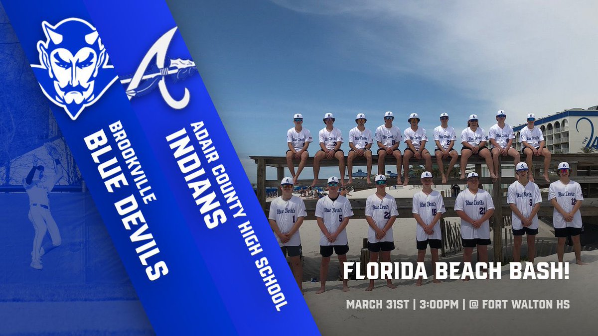 BrookvilleBB's tweet photo. It’s gameday in Florida! ☀️ 
First pitch at 3pm at Fort Walton HS. https://t.co/E1XxLgX3lQ