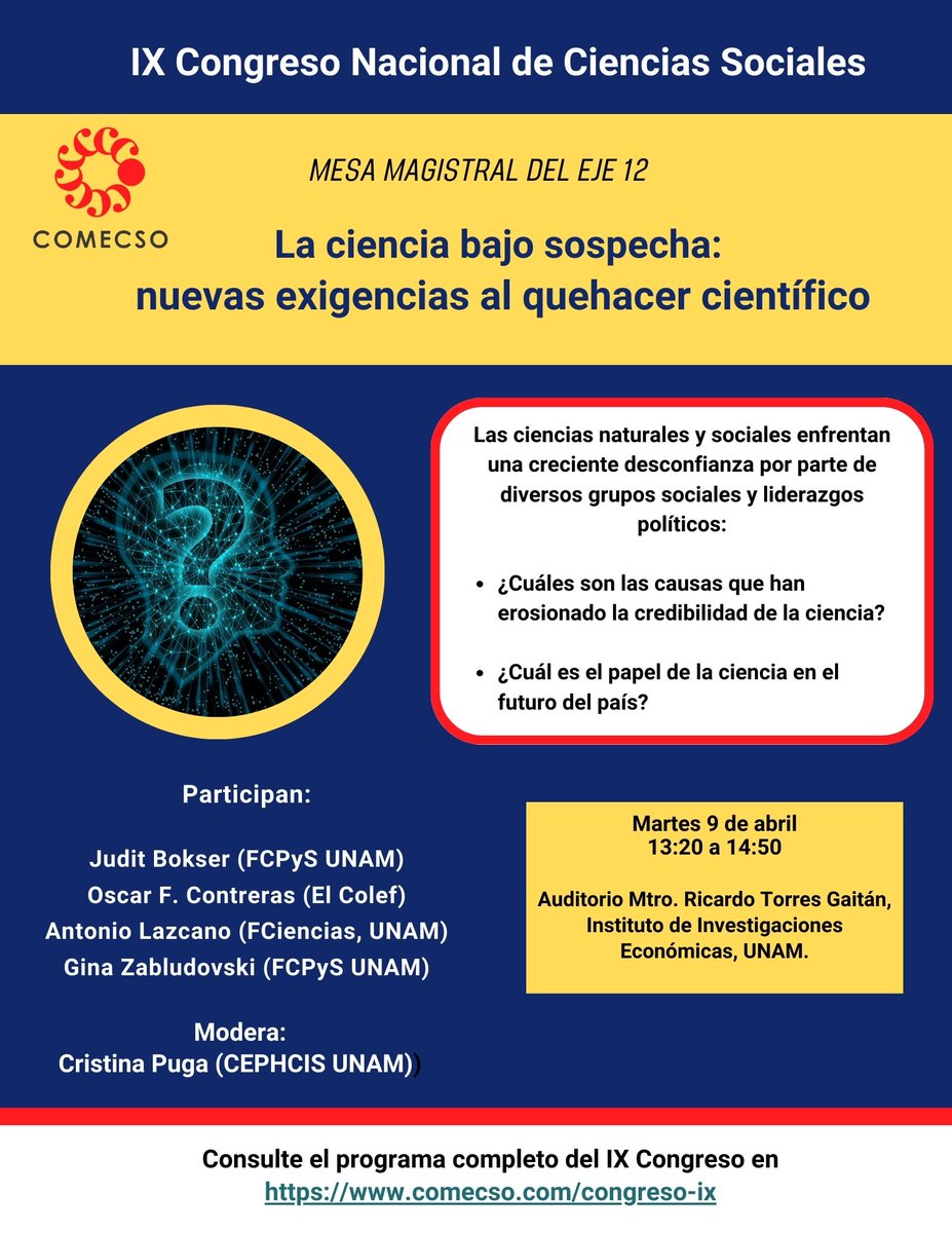 CristinaPuga1's tweet photo. Los esperamos la próxima semana en el IX Congreso de CS https://t.co/PWmWHS9So1