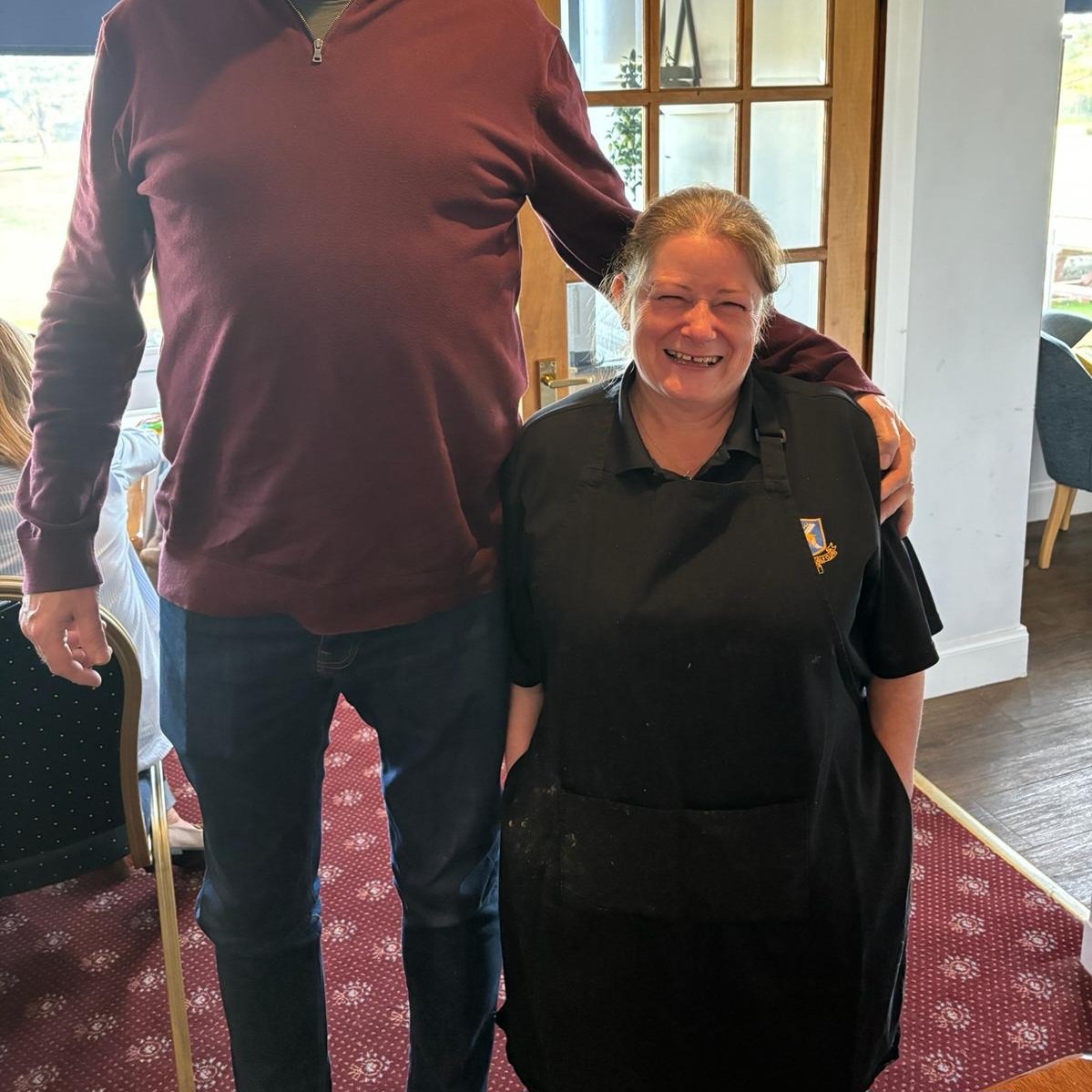 Me and Donna at her last carvery at Monifieth Golf Club. Sad to see her go but all the best for Downfield golf club