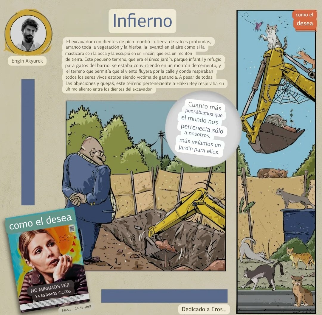 CatuxinhaA's tweet image. Cuanto más pensábamos que el mundo nos pertenecía solo a nosotros, más veíamos un jardín para ellos. 🐱
#EnginAkyürek
#Cehennem  Infierno

#KafasinaGoreDergi